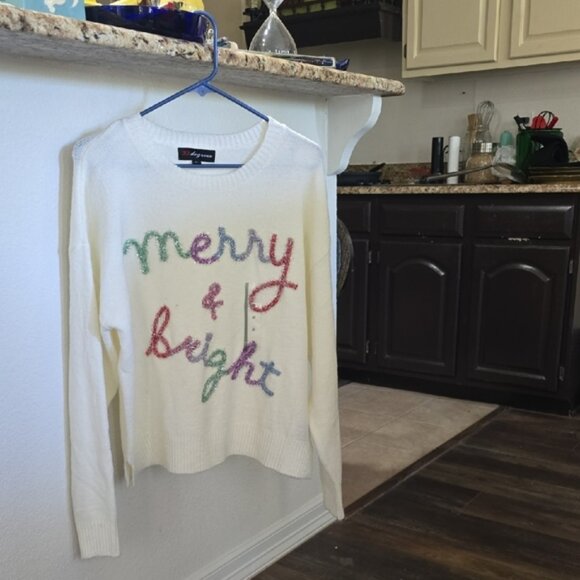 Christmas Merry & Bright Colorful Sweater Sz M 0116. NWOT - Picture 1 of 1